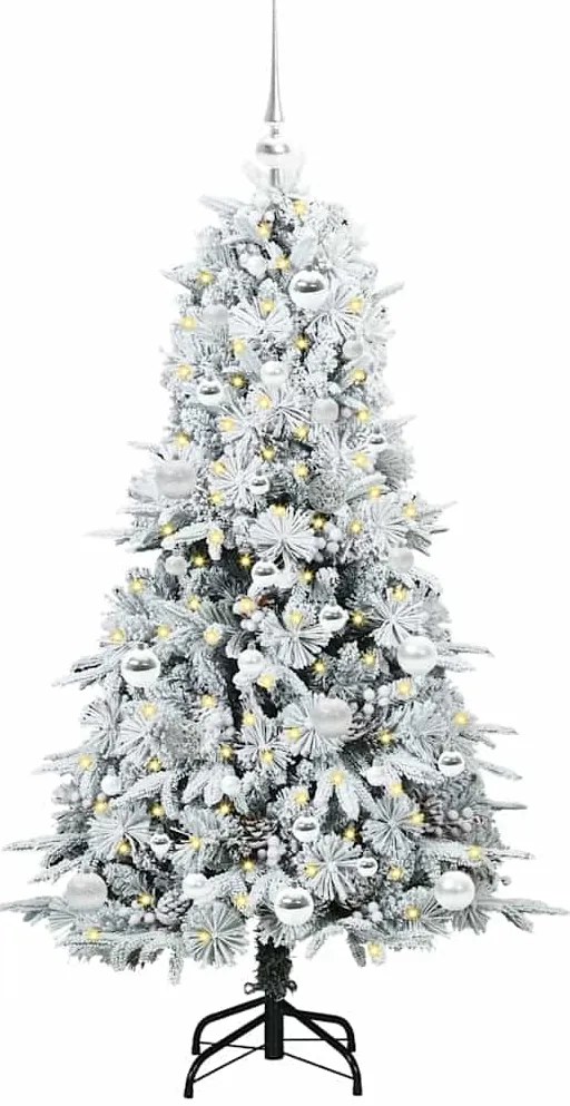 vidaXL Τεχνητό Χριστουγεννιάτικο Δέντρο με Άξονα με βάση Λευκό 150 cm