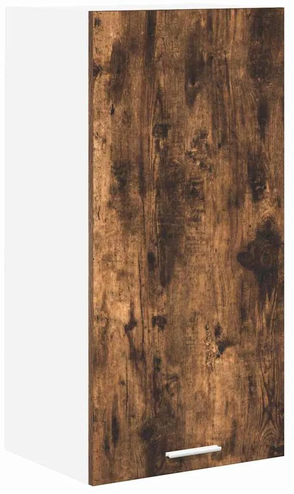 vidaXL Κρεμαστό ντουλάπι με αποθήκευση Riga Καπνιστός Δρυς και Λευκό