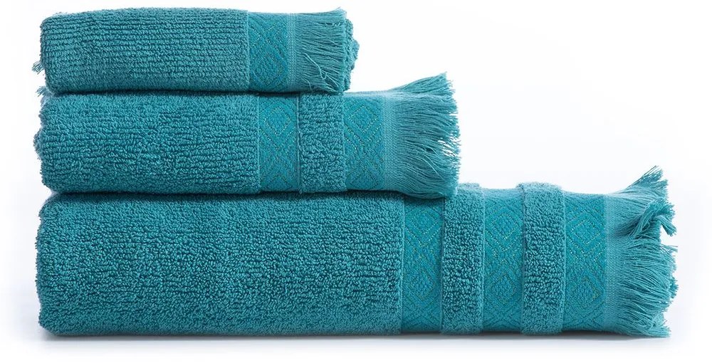 Πετσέτες Honor (Σετ 3τμχ) Petrol Nef-Nef Homeware Σετ Πετσέτες 70x140cm 100% Cotton