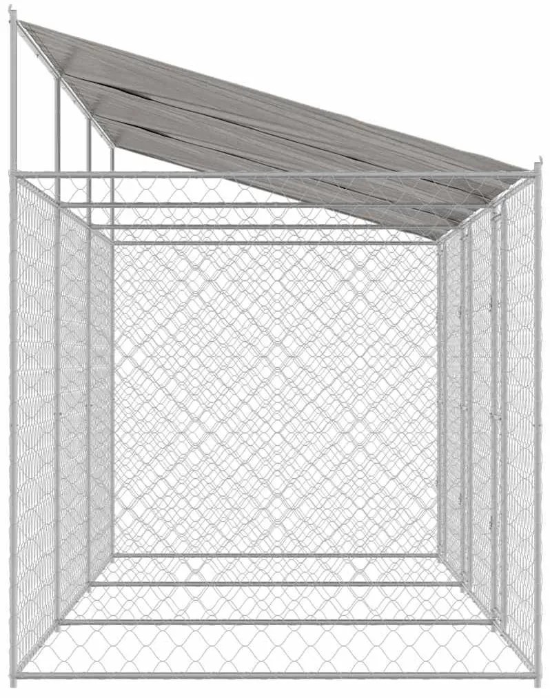 vidaXL Κλουβί σκύλου Ασημί 600 x 200 x 256 εκ. Επικαλυμμένος Χάλυβας