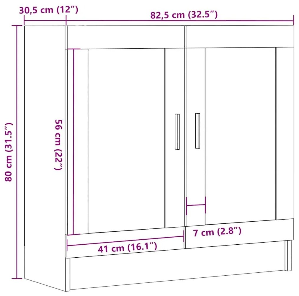 Βιβλιοθήκη Artisan Δρυς 82,5x30,5x80 εκ. Επεξεργασμένο Ξύλο - Καφέ