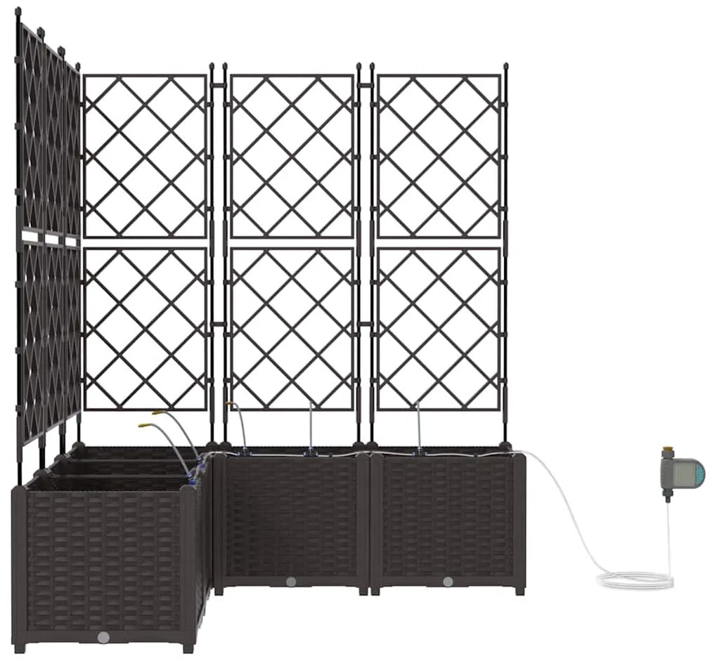 vidaXL Ζαρντινιέρες κήπου Καφέ 120 x 120 x 142 cm Ατσάλι
