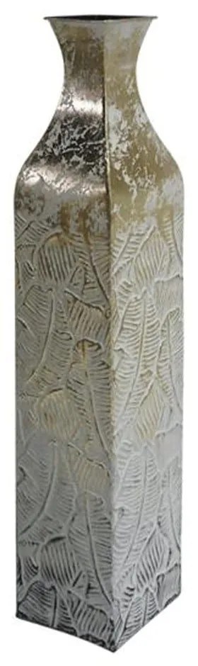 Βάζο Δαπέδου 161-124-197 15x15x77cm White-Bronze Μέταλλο