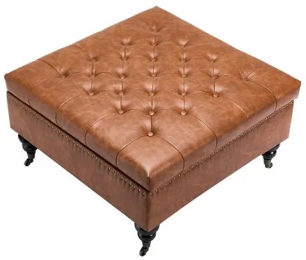 VEVOR 31 in Square Leather Ottoman with Storage Coffee Table for Living Room