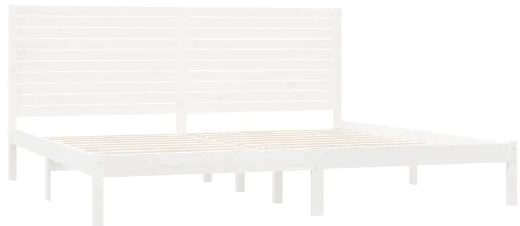 vidaXL Πλαίσιο Κρεβατιού Λευκό 180 x 200 εκ. Μασίφ Ξύλο Super King