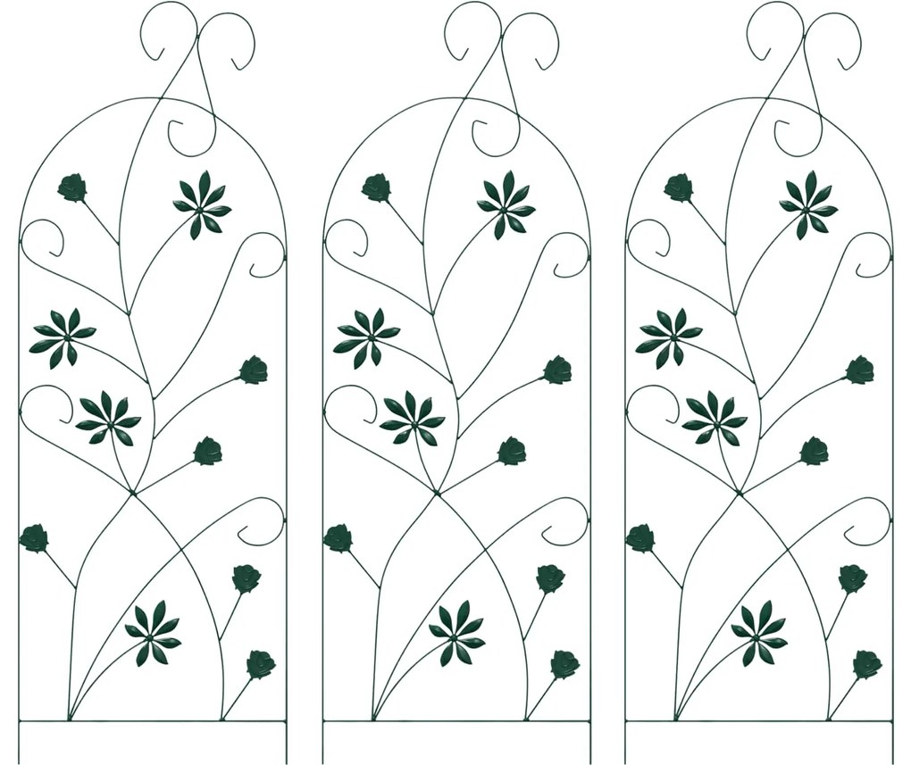 vidaXL Φράχτης Κήπου 3 pcs Πράσινο 112 x 40 εκ Ατσάλι