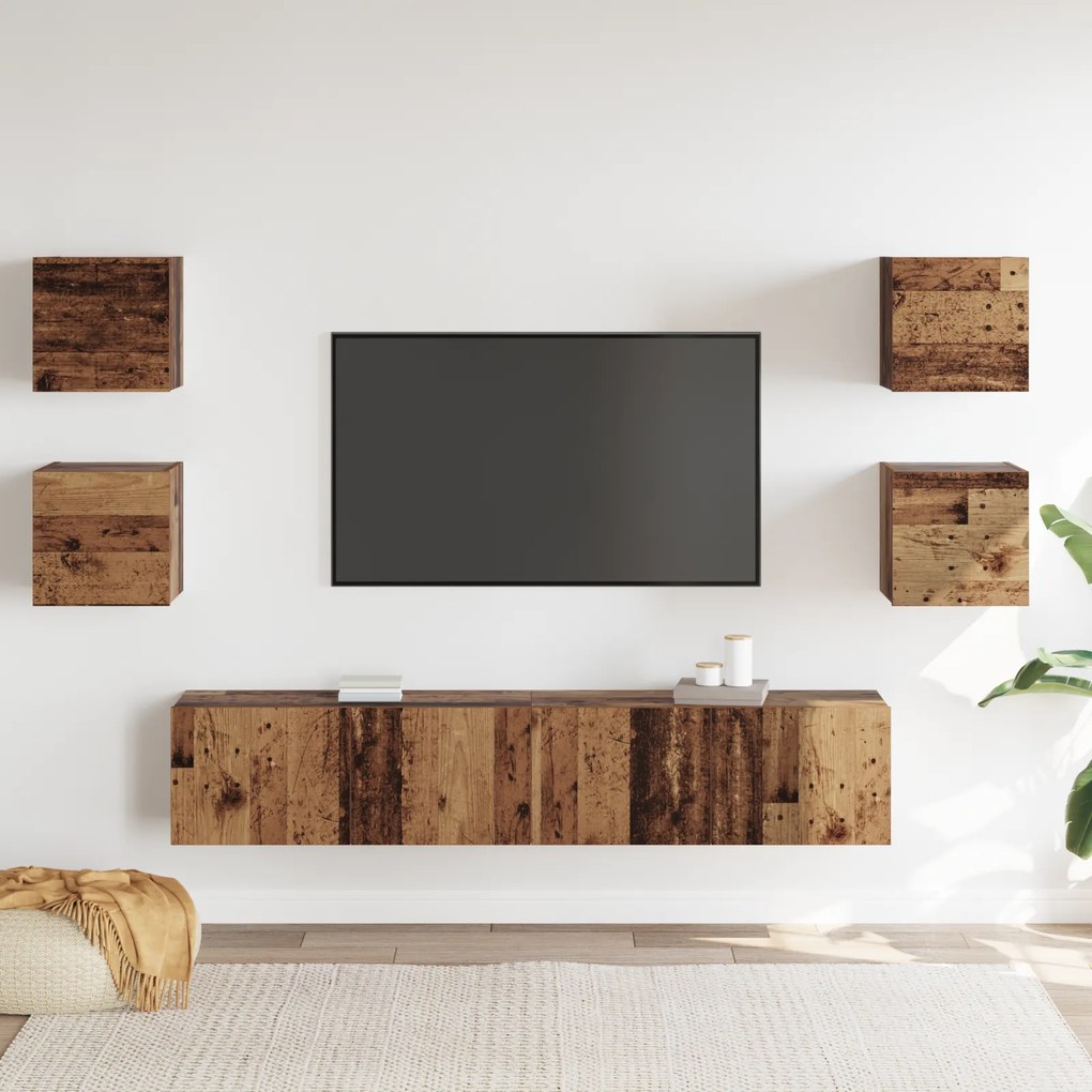 vidaXL Σετ επίπλου τηλεόρασης 6 pcs Καφέ 160 x 30 x 30 εκ.