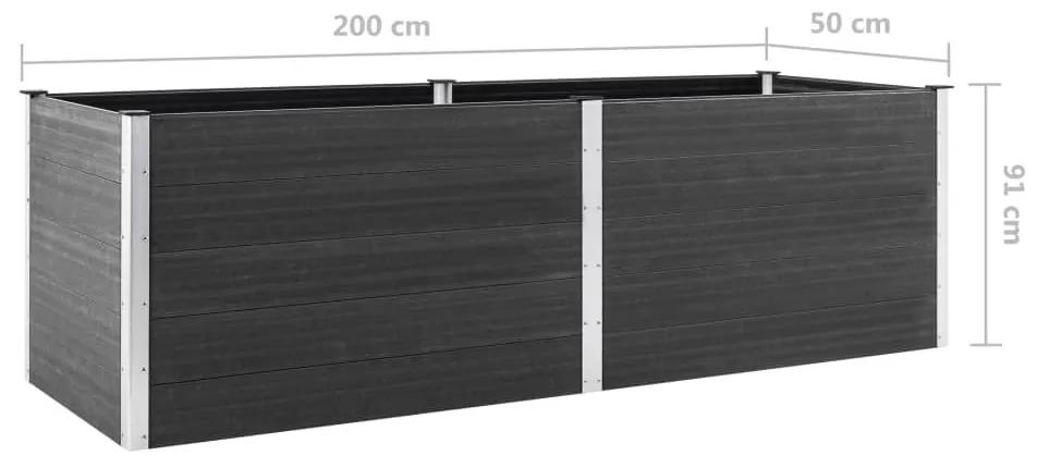 Ζαρντινιέρα Υπερυψωμένη Γκρι 200 x 50 x 91 εκ. από WPC - Γκρι