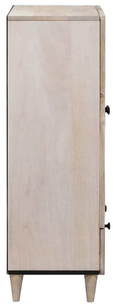 vidaXL Highboard με συρτάρι Λευκό 60 x 33 x 100 εκ. Μασίφ ξύλο μάνγκο