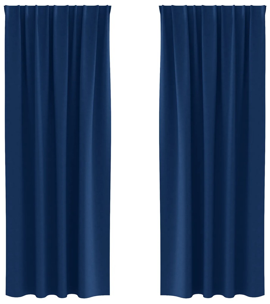 vidaXL Κουρτίνες 2 pcs Σκούρο Μπλε 225 x 140 εκ. Πολυεστέρας