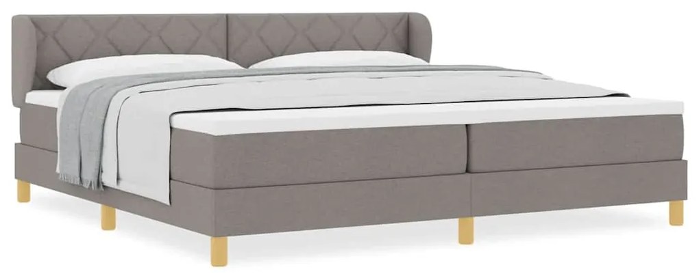 vidaXL Κρεβάτι με Ελατήρια και Στρώμα Κρεμ 90x200 εκ Υφασμα Taupe