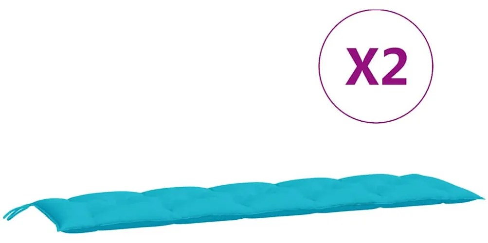 vidaXL Μαξιλάρια Πάγκου Κήπου 2 τεμ. Τιρκουάζ από Ύφασμα Oxford