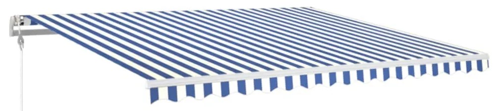 vidaXL Τέντα Συρόμενη Αυτόματη Μπλε / Λευκό 450 x 350 εκ.