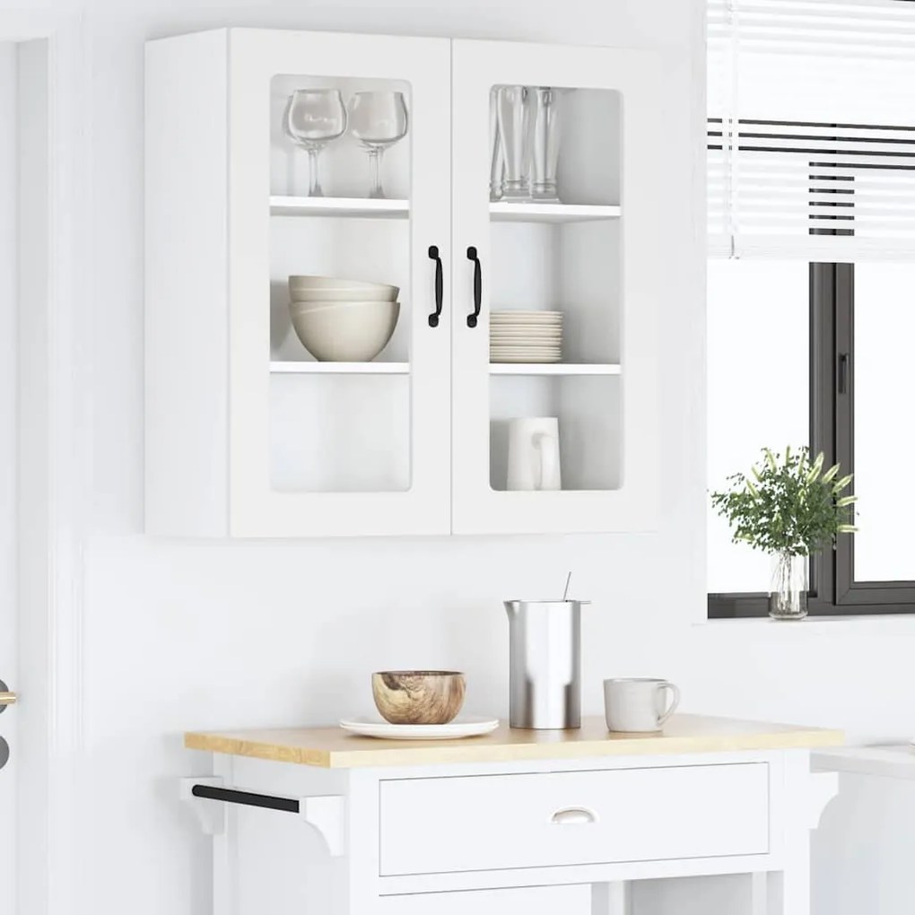 vidaXL Κρεμαστό ντουλάπι κουζίνας με ράφι Λευκό 80 x 31 x 80 εκ.