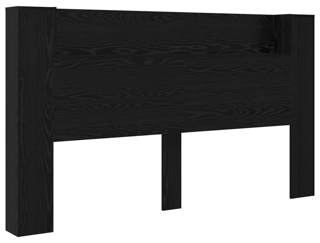 vidaXL Κρεβάτι με Κεφαλάρι Μαύρη δρυς 180 x 17 x 104.5 εκ