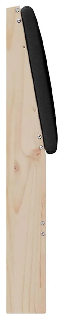 vidaXL Ταπετσαρισμένο κεφαλάρι Μαύρο 120 cm Στερεά ξυλεία πεύκου