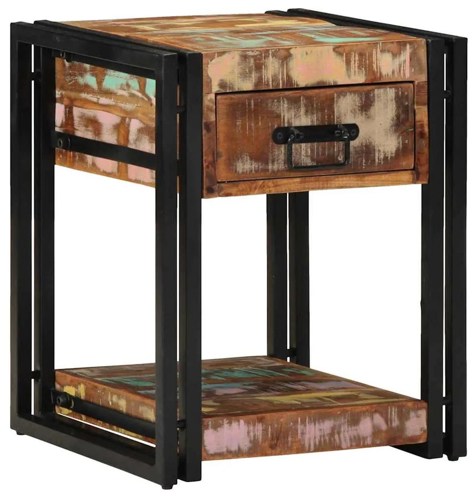vidaXL Κομοδίνο 2 pcs 40 x 40 x 50 cm Μασίφ ανακυκλωμένο ξύλο
