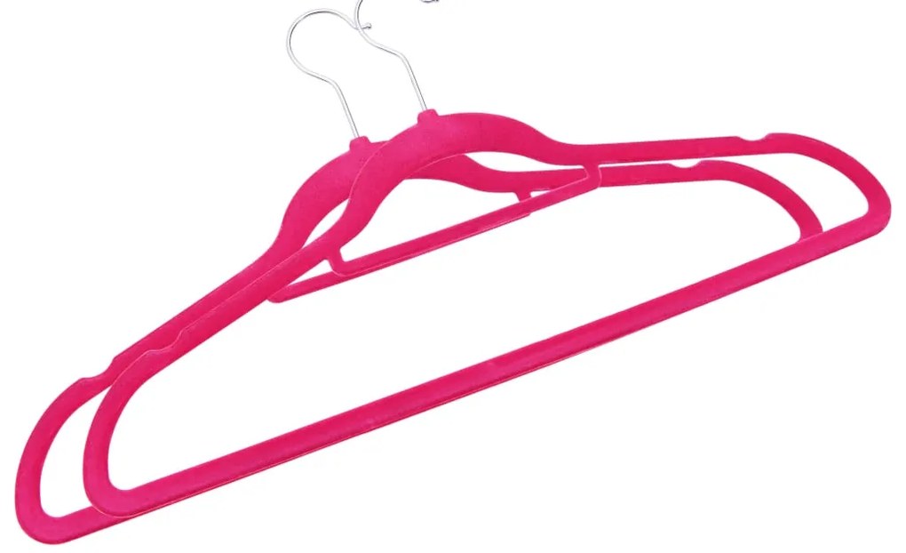 vidaXL Κρεμάστρες Ρούχων Σετ 100 τεμ. Αντιολισθητικές Ροζ Βελούδο