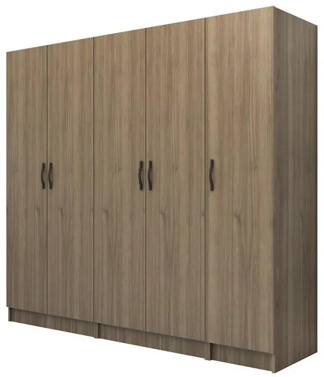 Megapap Ντουλάπα Ρούχων Vivian Πεντάφυλλη Καρυδί 200x51,8x181εκ.