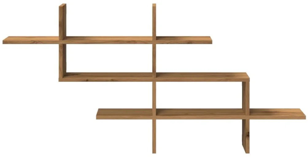 vidaXL Ραφιέρα Τοίχου Αρτισιανή Δρυς 124,5x18x60,5 εκ. Επεξ. Ξύλο