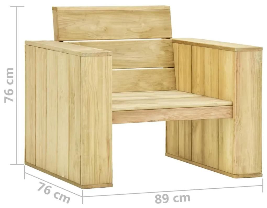 Καρέκλες Κήπου 2 τεμ. Εμποτ. Ξύλο Πεύκου &amp; Μπορντό Μαξιλάρια - Κόκκινο