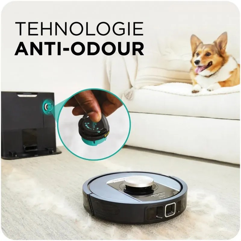 Ρομποτική ηλεκτρική σκούπα Shark PowerDetect RV2820VEEU, 650W, 0.3 l, 360 LiDAR, Αυτονομία έως 110 λεπτά, DirtDetect, Μαύρο