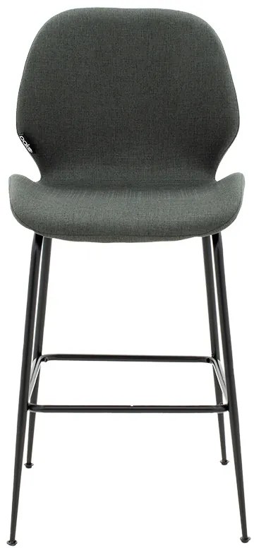 Σκαμπό bar Impel pakoworld μεταλλικό μαύρο-ύφασμα ανθρακί