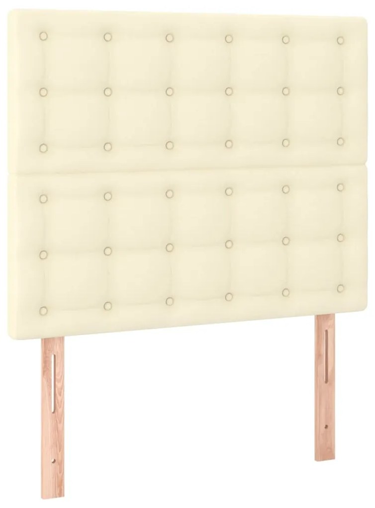 vidaXL Κρεβάτι Boxspring με Στρώμα Κρεμ 90x200 εκ. από Συνθετικό Δέρμα