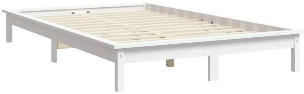 vidaXL Σκελετός κρεβατιού Λευκό 140 x 200 εκ. από Μασίφ Ξύλο Πεύκου