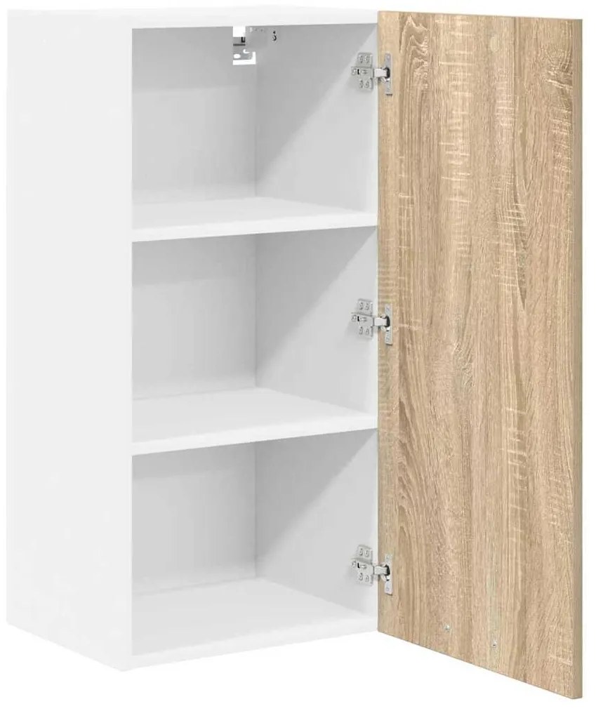 vidaXL Κρεμαστό ντουλάπι Σομόνα Δρυς και Λευκό 40 x 31 x 80 εκ.