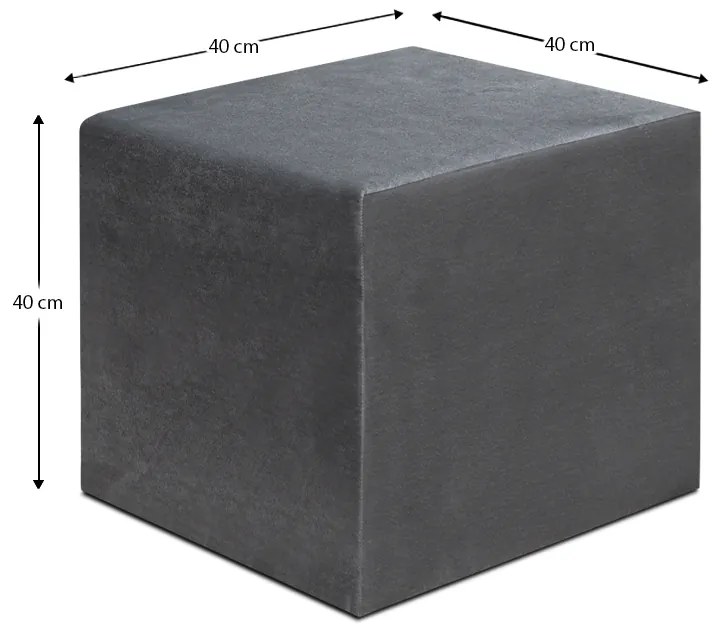 Σκαμπώ April Megapap βελούδινο χρώμα γκρι 40x40x40εκ. - GP043-0102,2
