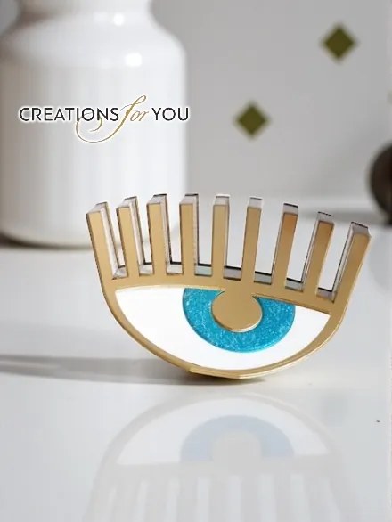 Επιτραπέζιο γούρι χρυσό μάτι με βλέφαρα