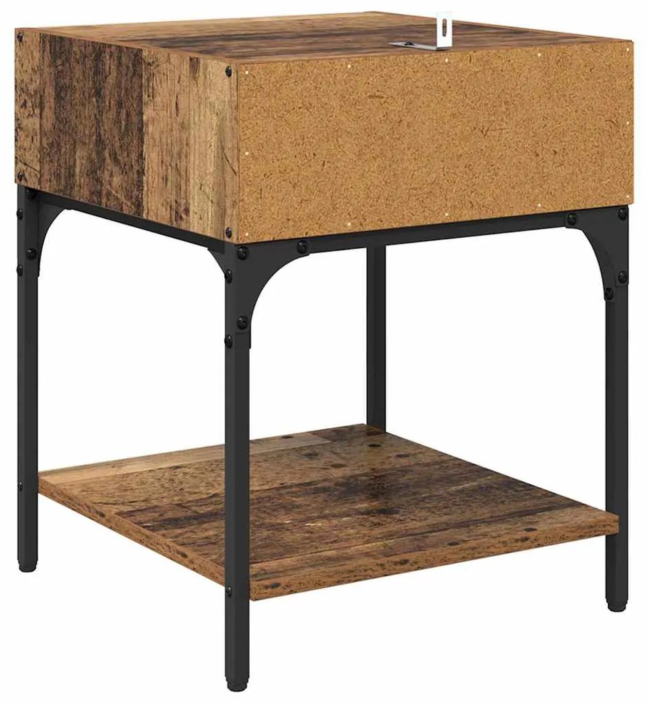 vidaXL Κομοδίνο Παλιό ξύλο 40 x 40 x 50 cm Επεξεργασμένο ξύλο