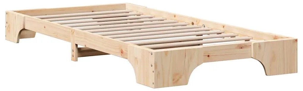 vidaXL Σκελετός Κρεβατιού Φυσικό 75 x 190 cm Στερεά ξυλεία πεύκου