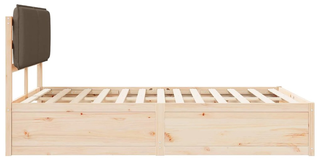 vidaXL Σκελετός Κρεβατιού με Επενδεδυμένο Κεφαλάρι Taupe 160 x 200 cm