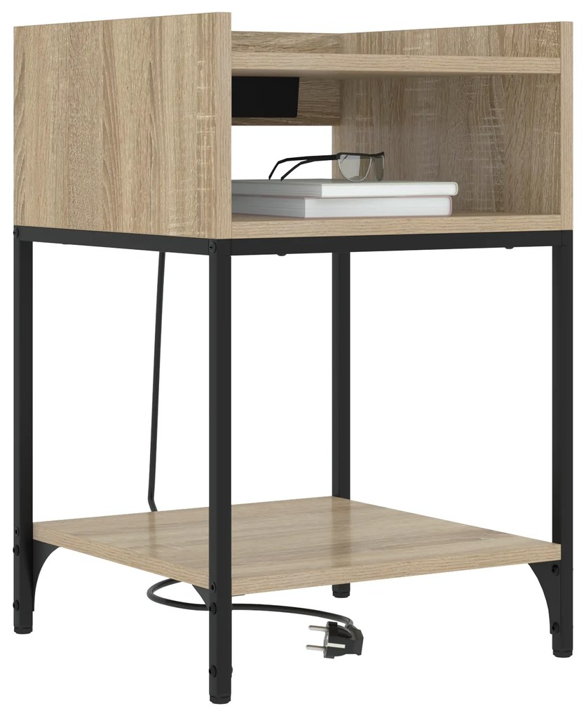 vidaXL Κομοδίνο με ράφι Sonoma Δρυς 40 x 40 x 61 εκ Επεξεργασμένο ξύλο