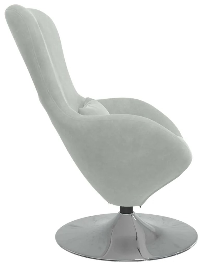 vidaXL Κάθισμα-αυγό Ανοιχτό γκρι 63 x 73 x 90 εκ Βελούδο
