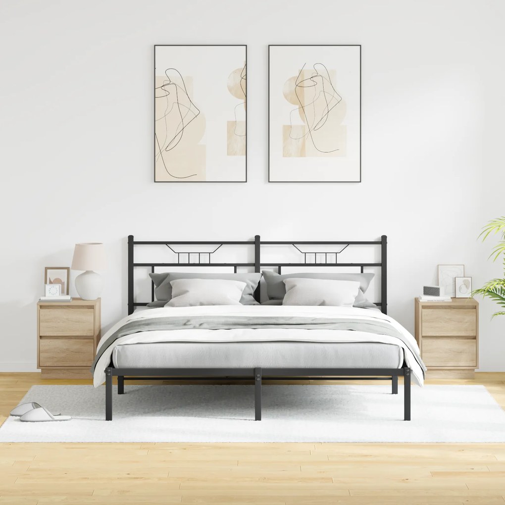 vidaXL Κομοδίνα με LED Φωτάκια 2 τεμ Σομόνα Δρυς 39x34.5x50 εκ.