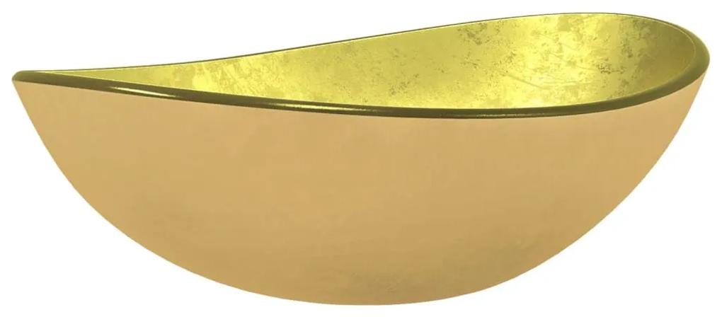 Νιπτήρας 54,5 x 35 x 15,5 εκ. Χρώμα Χρυσού από Ψημένο Γυαλί - Χρυσό