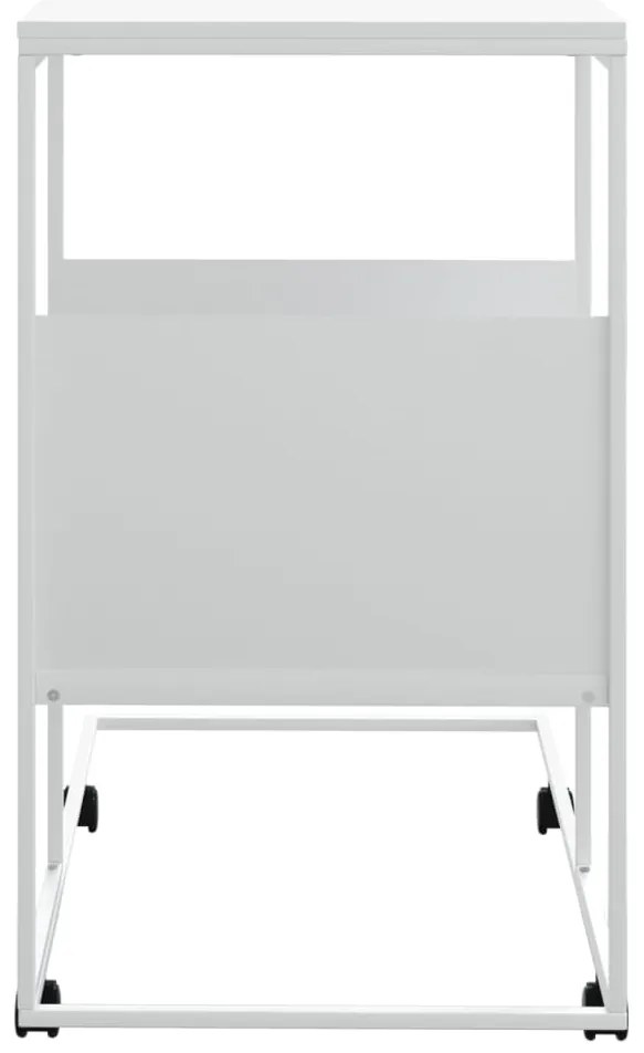 vidaXL Βοηθητικό Τραπέζι με Ρόδες Λευκό 55x36x63,5 εκ. Επεξεργ. Ξύλο