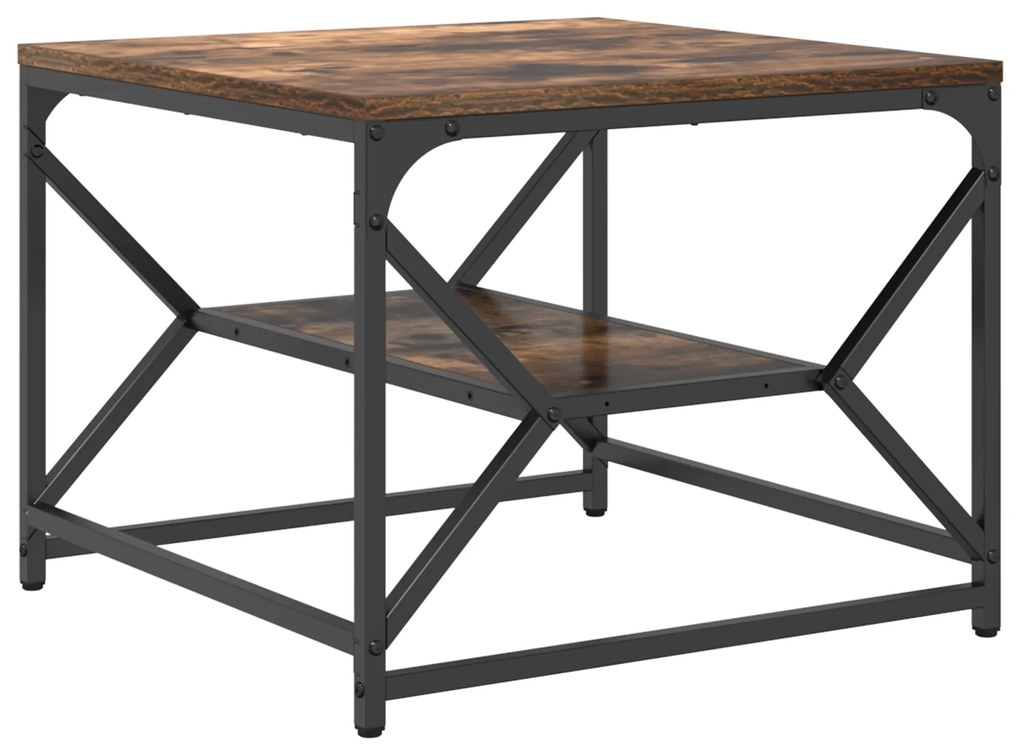 vidaXL Τραπέζι Καφέ με Ράφι από Καπνιστή Δρυ 51x50x40 εκ. Φτιαγμένο από Ξύλο