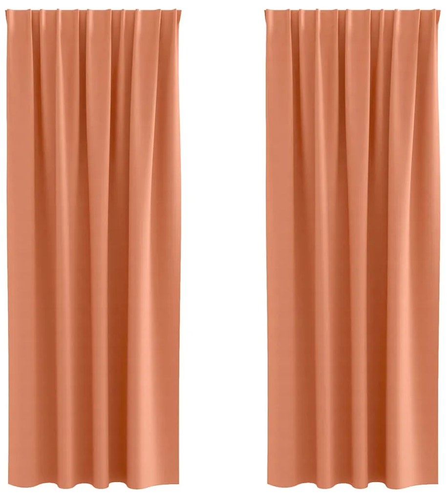 vidaXL Κουρτίνες με κουρτίνες 2 pcs Τερακότα 225x140εκ. Πολυεστέρας