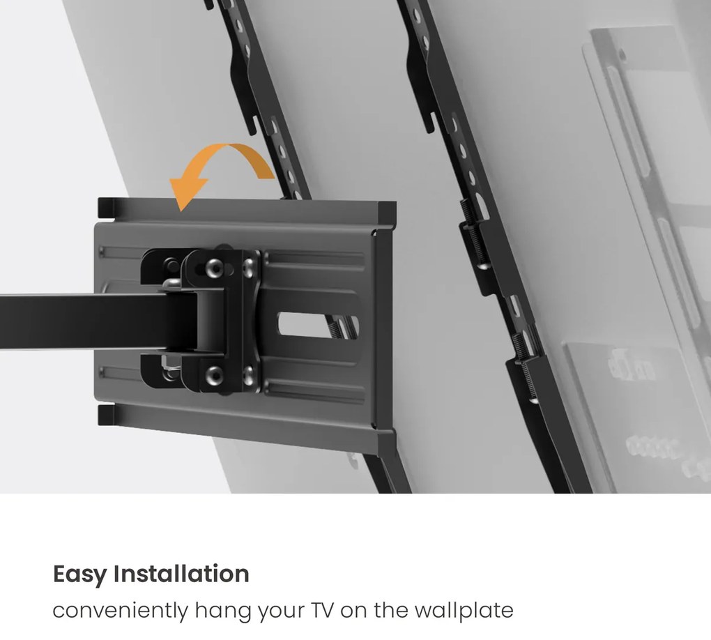 POWERTECH επιτοίχια βάση τηλεόρασης PT-1388, 32-65", έως 35kg, full motion