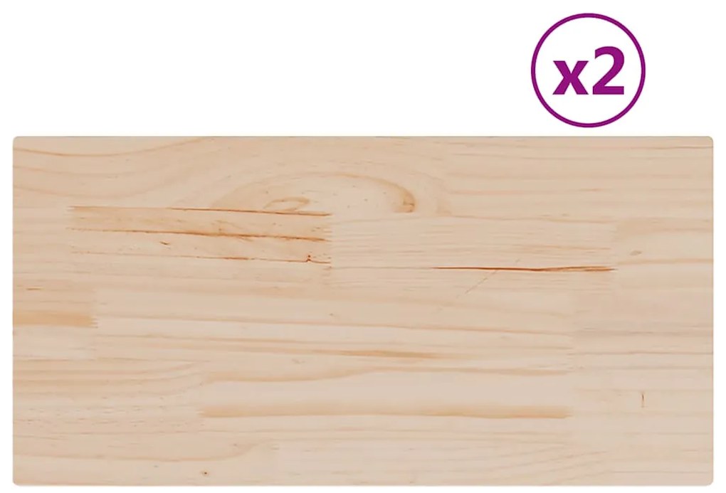 vidaXL Επιφάνειες Τραπεζιού Ορθογώνιες 2 τεμ. 70x35x1,7 εκ Μασίφ Πεύκο