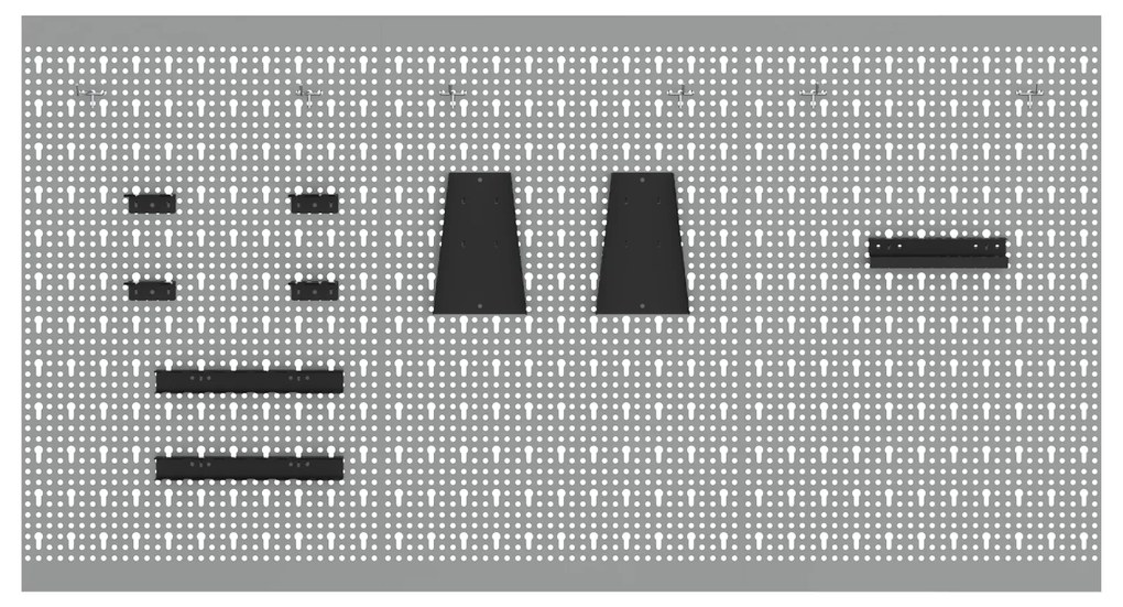 vidaXL Pegboards 3 τεμάχια με 15 αξεσουάρ Γκρι 50x80 εκ Ατσάλι