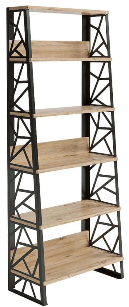Βιβλιοθήκη 787CDL1507 60x30x160cm Pine-Black