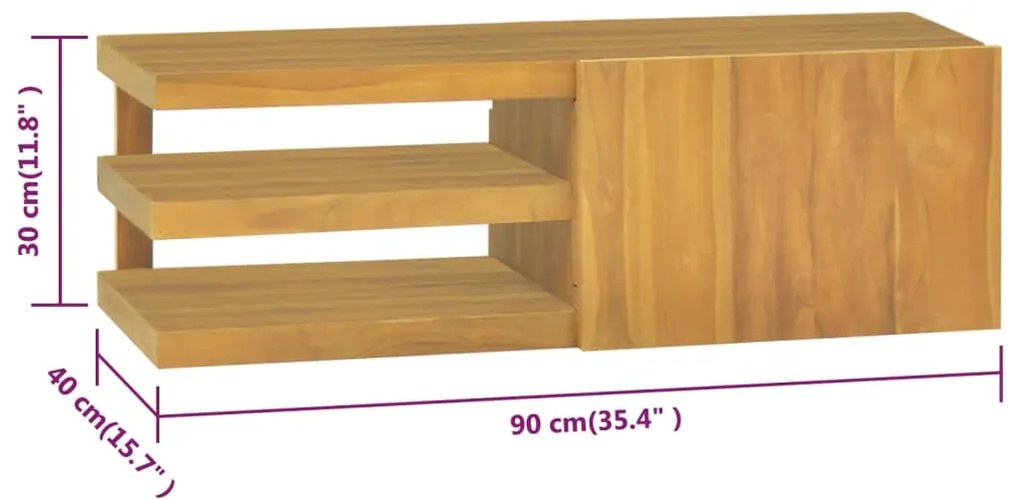 ΈΠΙΠΛΟ ΜΠΑΝΙΟΥ ΕΠΙΤΟΙΧΙΟ 90X40X30 ΕΚ. ΑΠΟ ΜΑΣΙΦ ΞΥΛΟ TEAK 338256