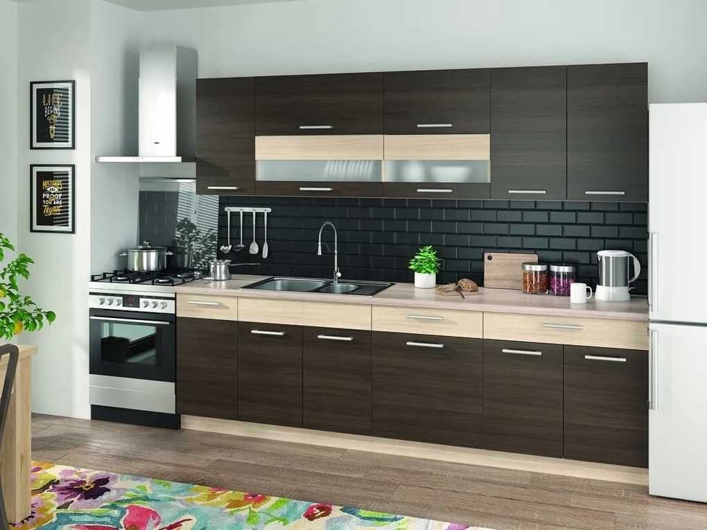 Σετ κουζίνας Mode 137, 260x60cm, Πάγκος, Πλαστικοποιημένη μοριοσανίδα | Epipla1.gr