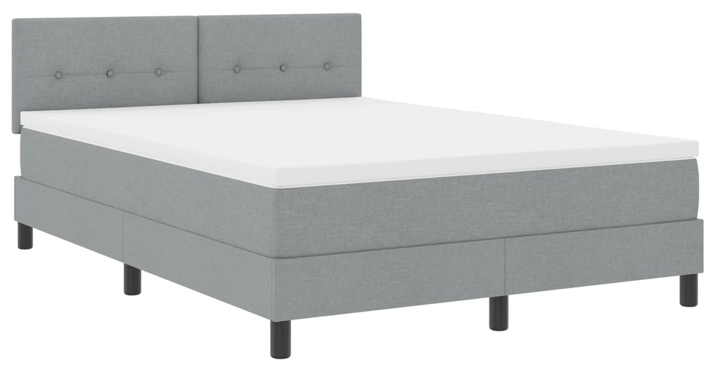vidaXL Κρεβάτι Box Spring με Στρώμα & LED Φως Γκρι 160x200 εκ Υφάσματος