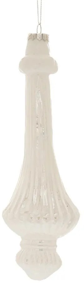 Στολίδι Χριστουγεννιάτικο Κρεμαστό 86107 8x22cm Pearl White